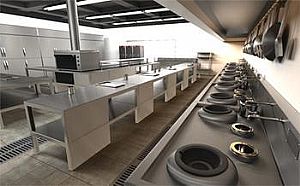 酒店食堂商用厨房设备设计规划CAD平面图装修安装工程施工方案